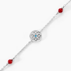Bracelet Umah Argent Blanc Corail Oxyde De Zirconium