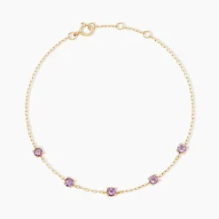 Bracelet Veasna Or Jaune Améthyste