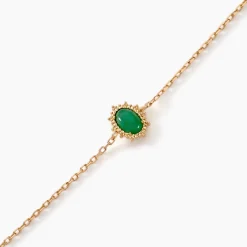 Bracelet Vintage Love Plaqué Or Jaune Aventurine