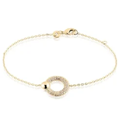 Bracelet Vivienna Plaque Or Jaune Oxyde De Zirconium