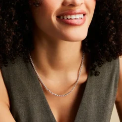 Chaine Jerry Maille Corde Or Blanc