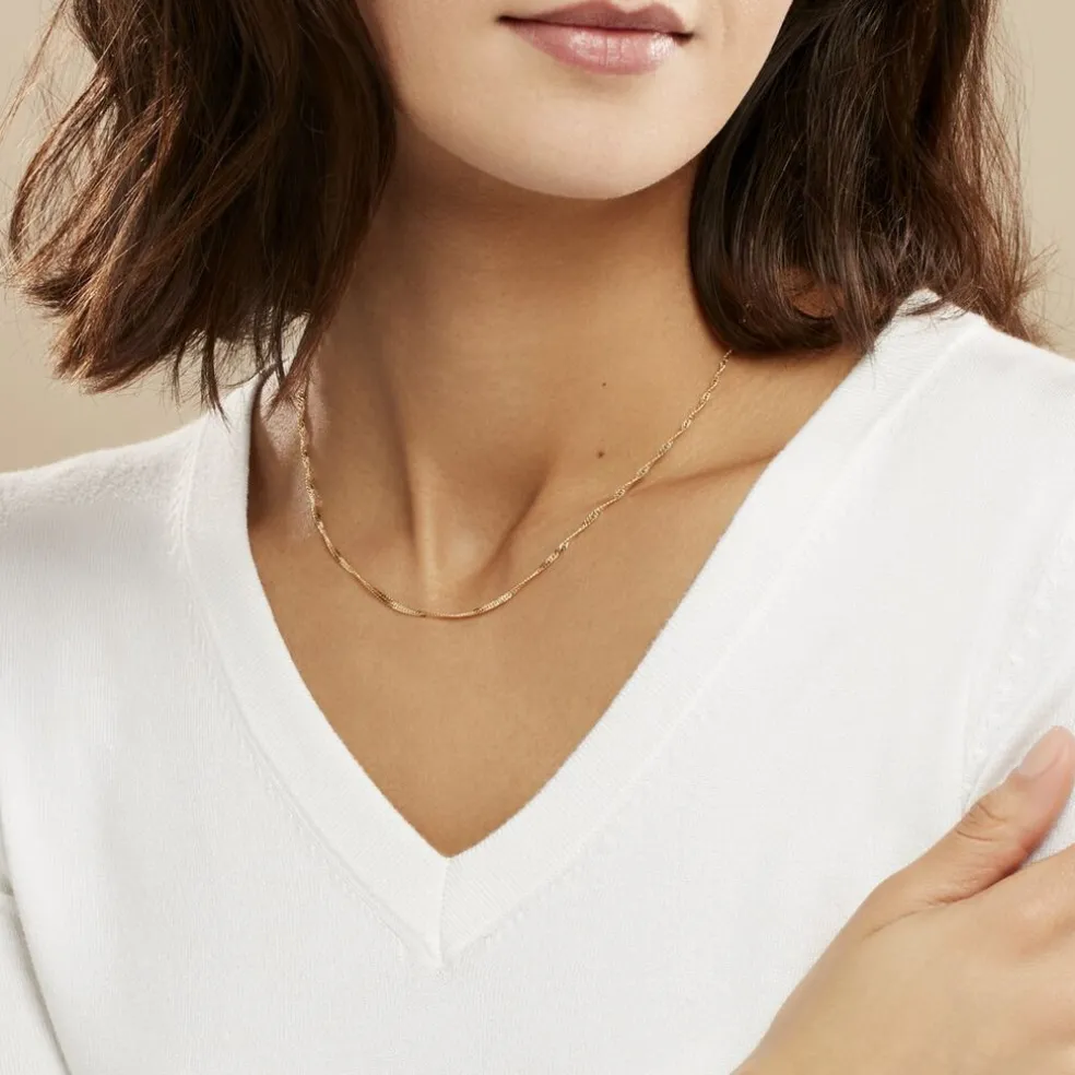 Chaîne Abbygail Maille Singapour Or Jaune