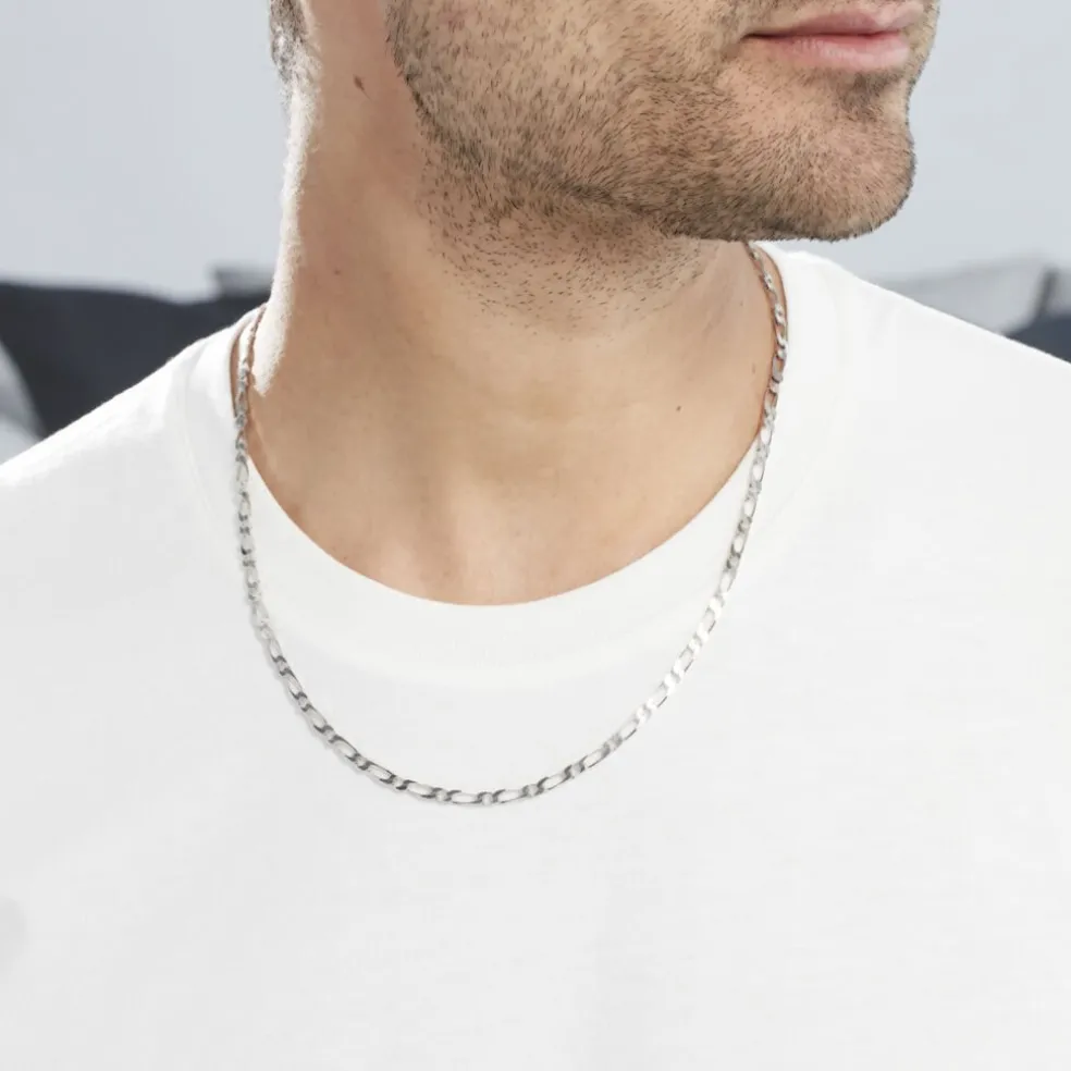 Chaîne Anilo Maille Alternée Argent Blanc