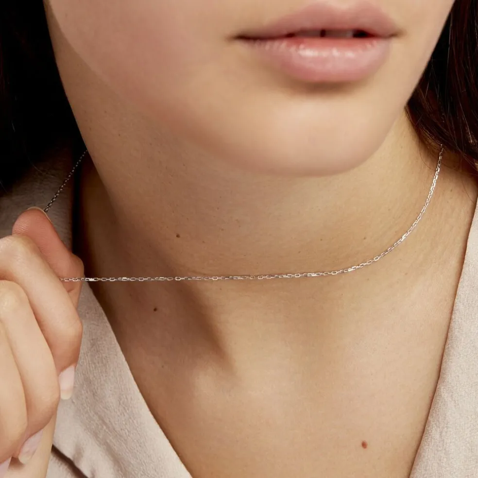 Chaîne Claudine Maille Forçat Argent Blanc