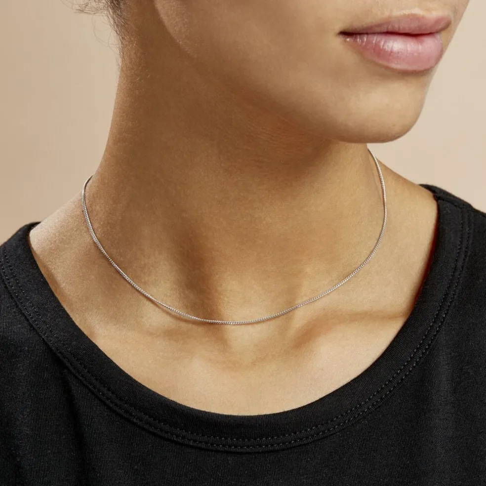 Chaîne Clementine Argent Blanc