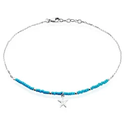 Chaîne De Cheville Argent Blanc Noga Miyuki