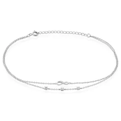 Chaîne De Cheville Aurelio Argent Blanc Oxyde De Zirconium