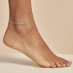 Chaîne De Cheville Aurelio Argent Blanc Oxyde De Zirconium