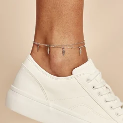 Chaîne De Cheville Azou Argent Blanc