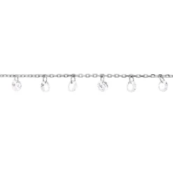 Chaîne De Cheville Carolaine Argent Blanc Oxyde De Zirconium