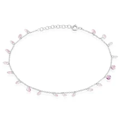 Chaîne De Cheville Carolaine Argent Blanc Oxyde De Zirconium