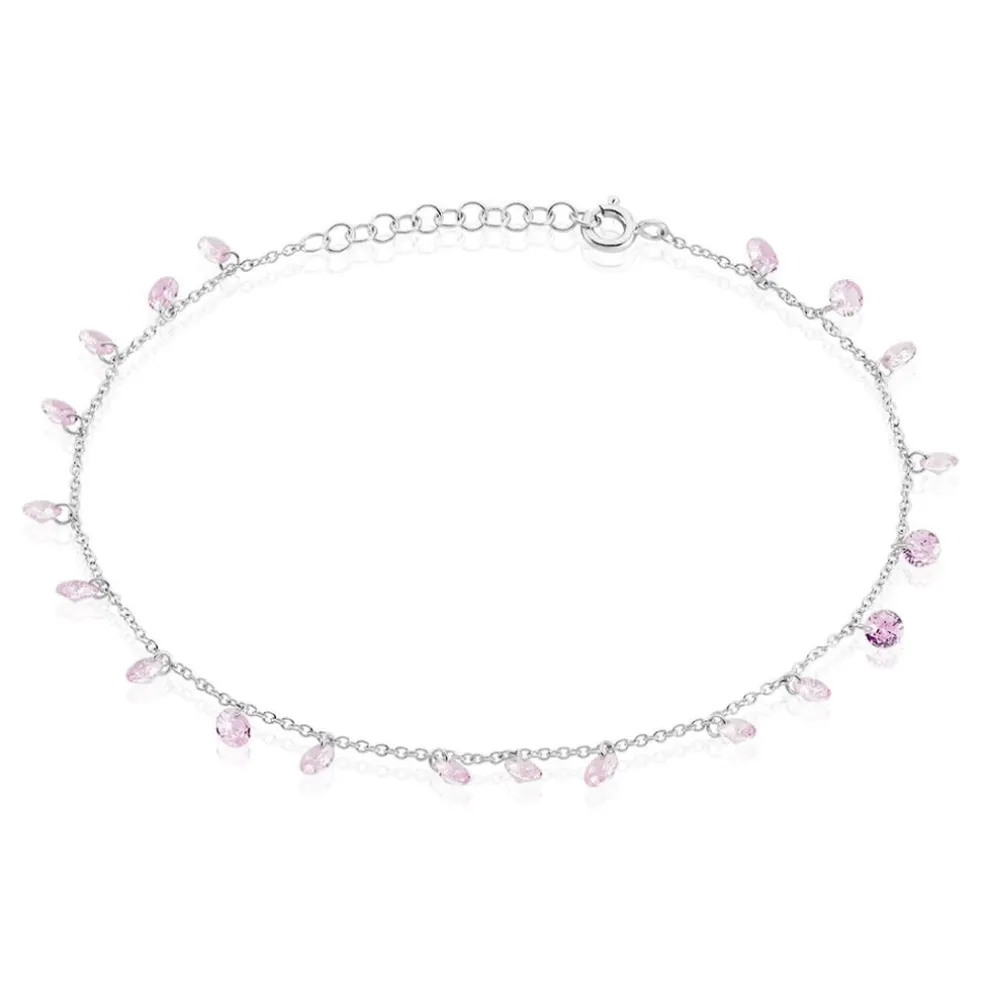 Chaîne De Cheville Carolaine Argent Blanc Oxyde De Zirconium