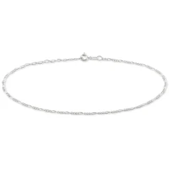 Chaîne De Cheville Cleona Maille Alternee 1/3 Argent Blanc