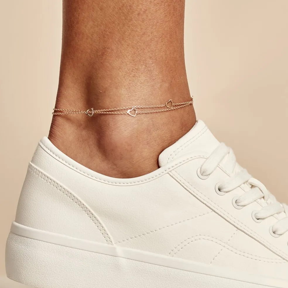 Chaîne De Cheville Daria Argent Rose