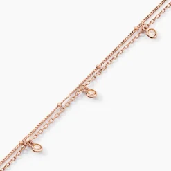 Chaîne De Cheville Heidi Argent Rose Oxyde De Zirconium