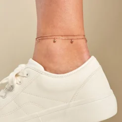 Chaîne De Cheville Heidi Argent Rose Oxyde De Zirconium