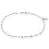 Chaîne De Cheville Laurelyn Maille Alternee 1/1 Argent Blanc