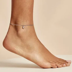 Chaîne De Cheville Laurelyn Maille Alternee 1/1 Argent Blanc