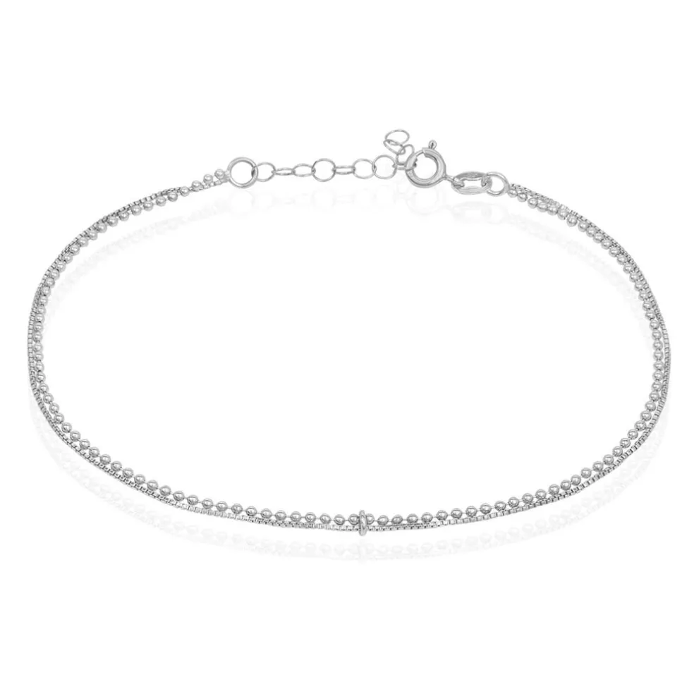 Chaîne De Cheville Marie-nicaise Argent Blanc