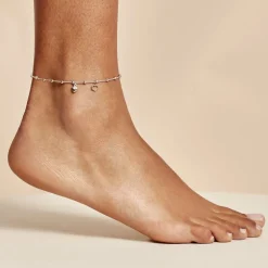 Chaîne De Cheville Minia Argent Blanc