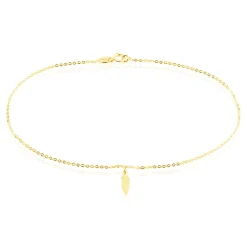 Chaîne De Cheville Plume Or Jaune