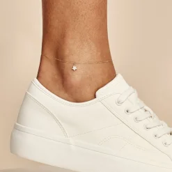 Chaîne De Cheville Valentiane Or Jaune Oxyde De Zirconium