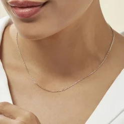 Chaîne Igoa Maille Forçat Diamantee Or Blanc