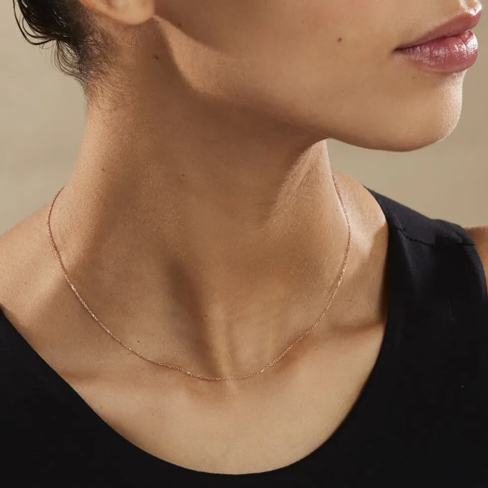 Chaîne Igoa Maille Forçat Diamantee Or Rose