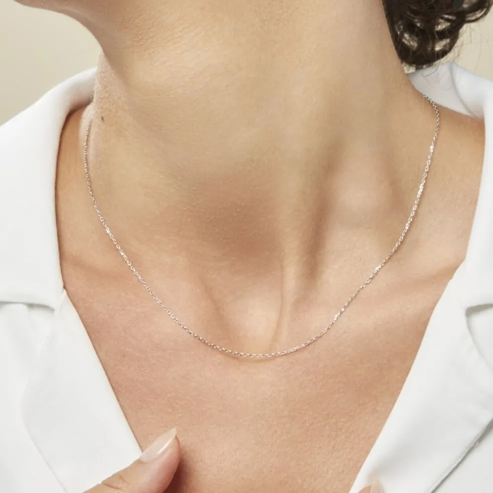 Chaîne Igoa Maille Forçat Diamantee Or Blanc