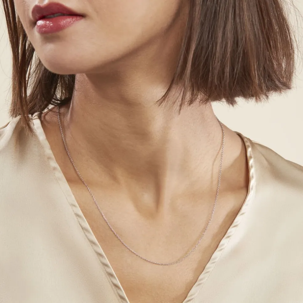 Chaîne Ilan Maille Forçat Ronde Or Blanc