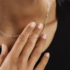 Chaîne Imanie Maille Singapour Or Blanc