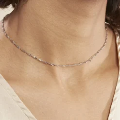 Chaîne Imanie Maille Singapour Or Blanc