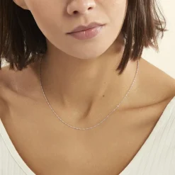 Chaîne Imanie Maille Singapour Or Blanc