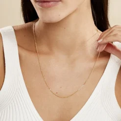 Chaîne Ixia Maille Gourmette Diamantee Or Jaune