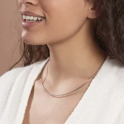 Chaîne Kassie Maille Omega Argent Blanc