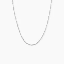 Chaîne Ons Maille Singapour Or Blanc