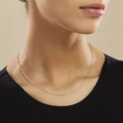 Chaîne Ons Maille Singapour Or Blanc