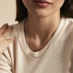 Chaîne Ophelio Maille Alternee 1/1 Or Blanc