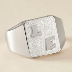 Chevaliere Argent Blanc Gringoire Carree