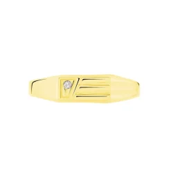 Chevaliere Or Jaune Diomedes Diamant