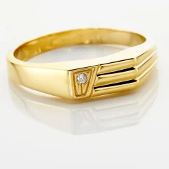 Chevaliere Or Jaune Diomedes Diamant