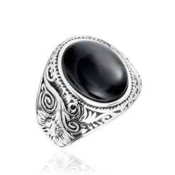 Chevaliere Zayn Acier Inoxydable Blanc Verre