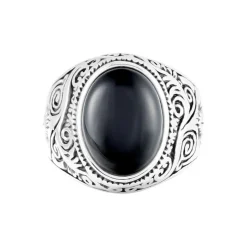 Chevaliere Zayn Acier Inoxydable Blanc Verre