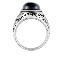 Chevaliere Zayn Acier Inoxydable Blanc Verre