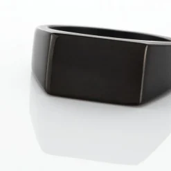 Chevalière Acier Noir Luciano