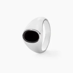 Chevalière Amaurie Argent Blanc Onyx