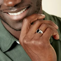 Chevalière Amaurie Argent Blanc Onyx