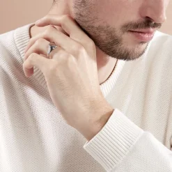 Chevalière Argent Blanc Sami