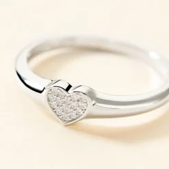 Chevalière Argent Deep In Love Oxydes De Zirconium