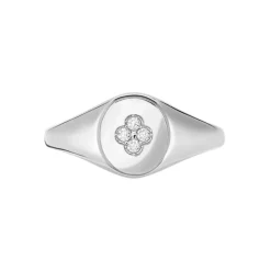 Chevalière Audie Argent Blanc Oxyde De Zirconium